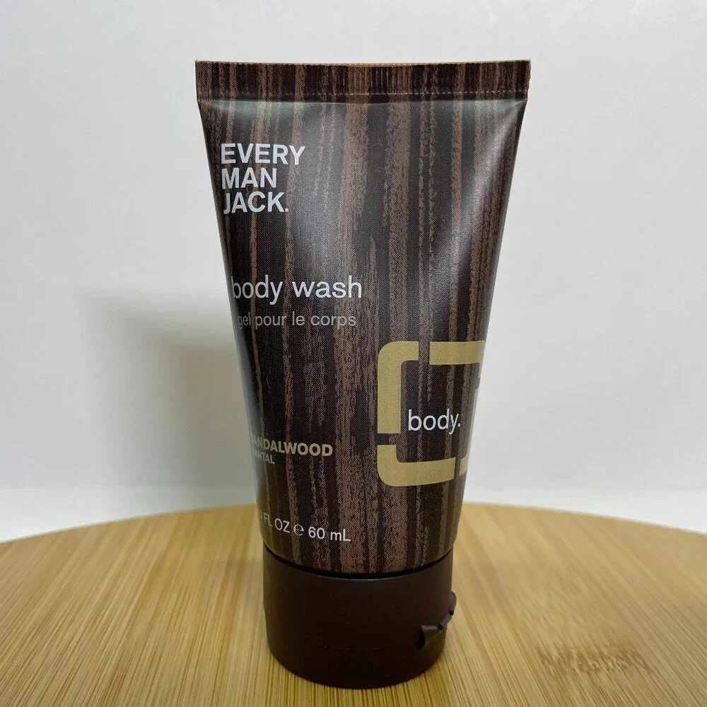 Every Man Jack Body Wash Sandalwood 2 oz Moisturizing Skin Care Travel Size